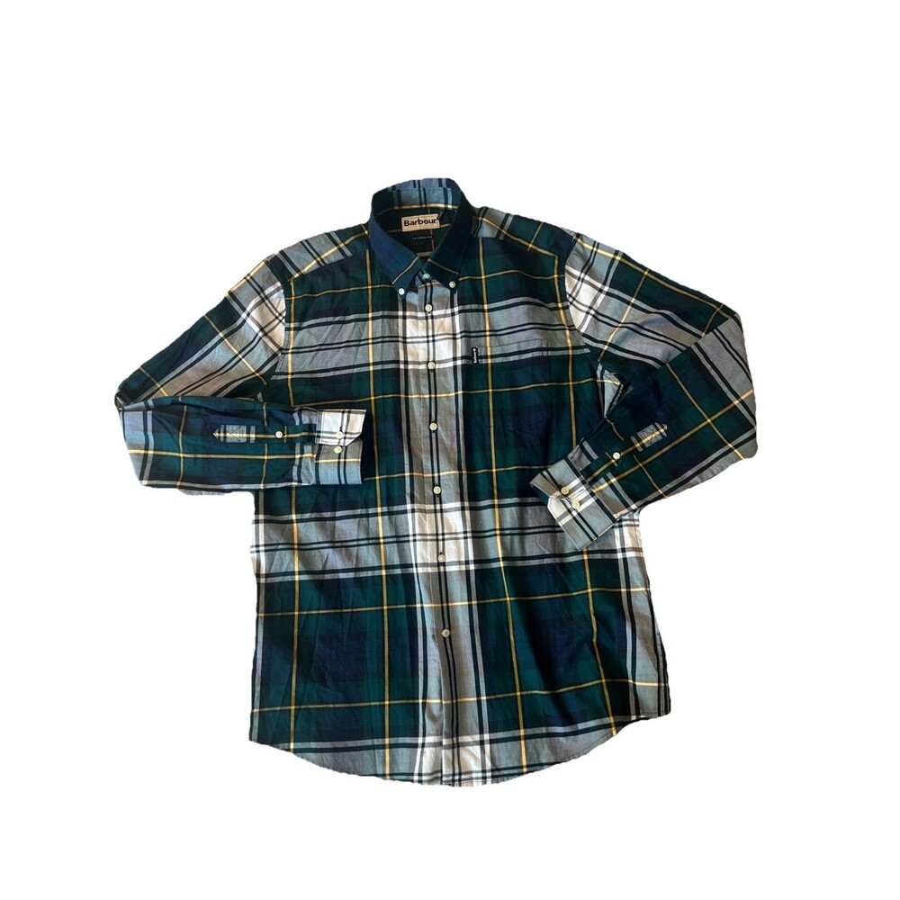 Barbour Green Plaid Highland Check 33 Tailored Men Size M